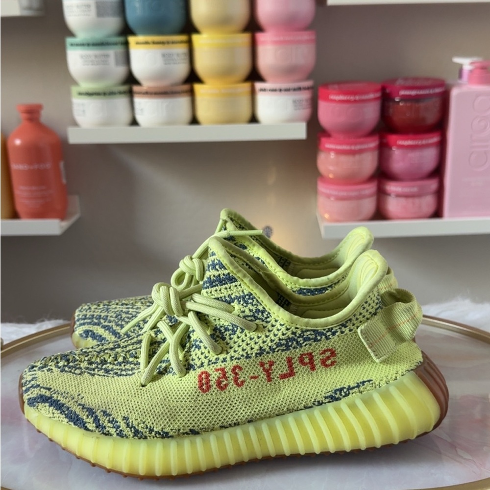 Yeezy Boost 350 in Lime and Navy